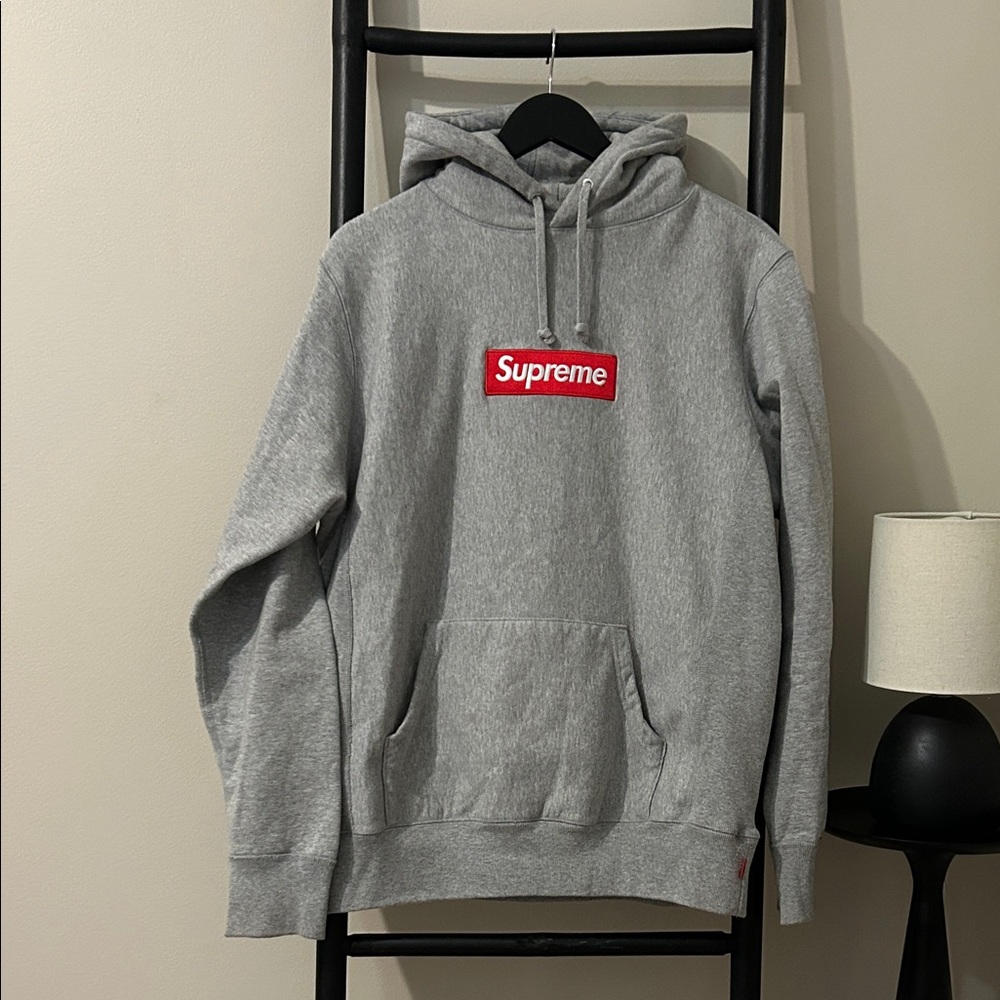 Supreme 100% Authentic Heather Gray Hoodie with Red Box Logo
